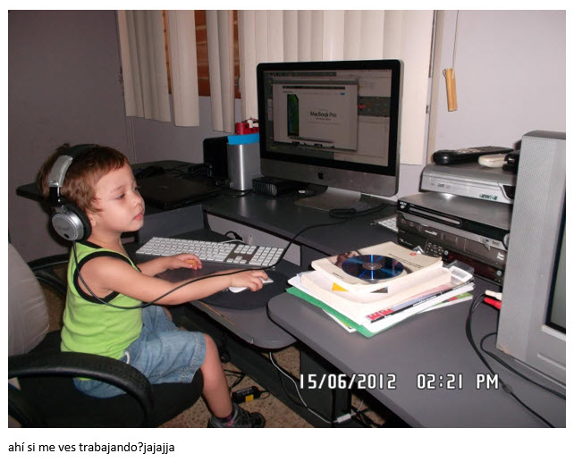 Mi hijo en mi editora en Mosaico Producciones